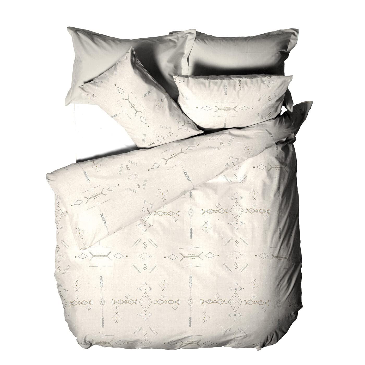 furn. Mini Inka Duvet Cover and Pillowcase Set, Cotton, Natural, Single