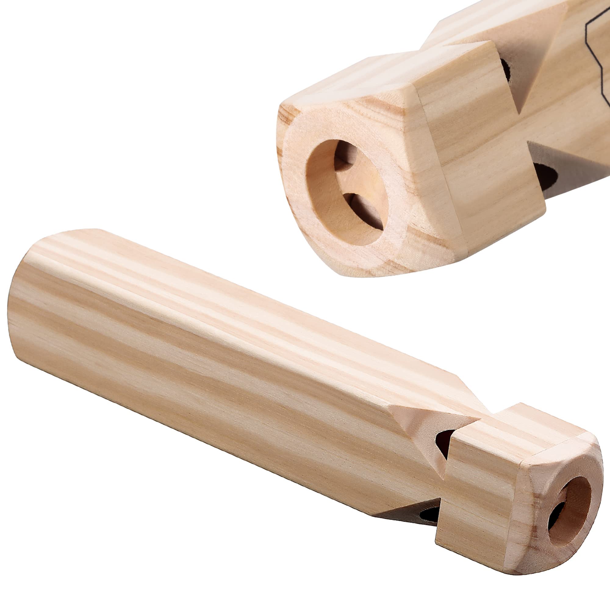 Tatuo 2 Pcs 7.4 Inch Train Whistles for Kids Wooden Train Whistle 4 Tones for Party Favors Party Noisemaker Random Style