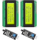 Dorhea 2PCS IIC I2C TWI Serial LCD 2004 20x4 Green Backlight Module with I2C Interface Adapter Compatible with Raspberry Pi R