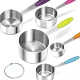 RUNZI 10 Pcs Measuring Cups and Spoons Set Stainless Nesting Stackable view 5