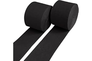 NGSIIOHUN Crepe Paper Roll Black Party Streamers Decors for Birthday Wedding Festival Ornament Graduation Colorful Candyland Party Backdrop, Rainbow DIY Supplies, Art Crafts