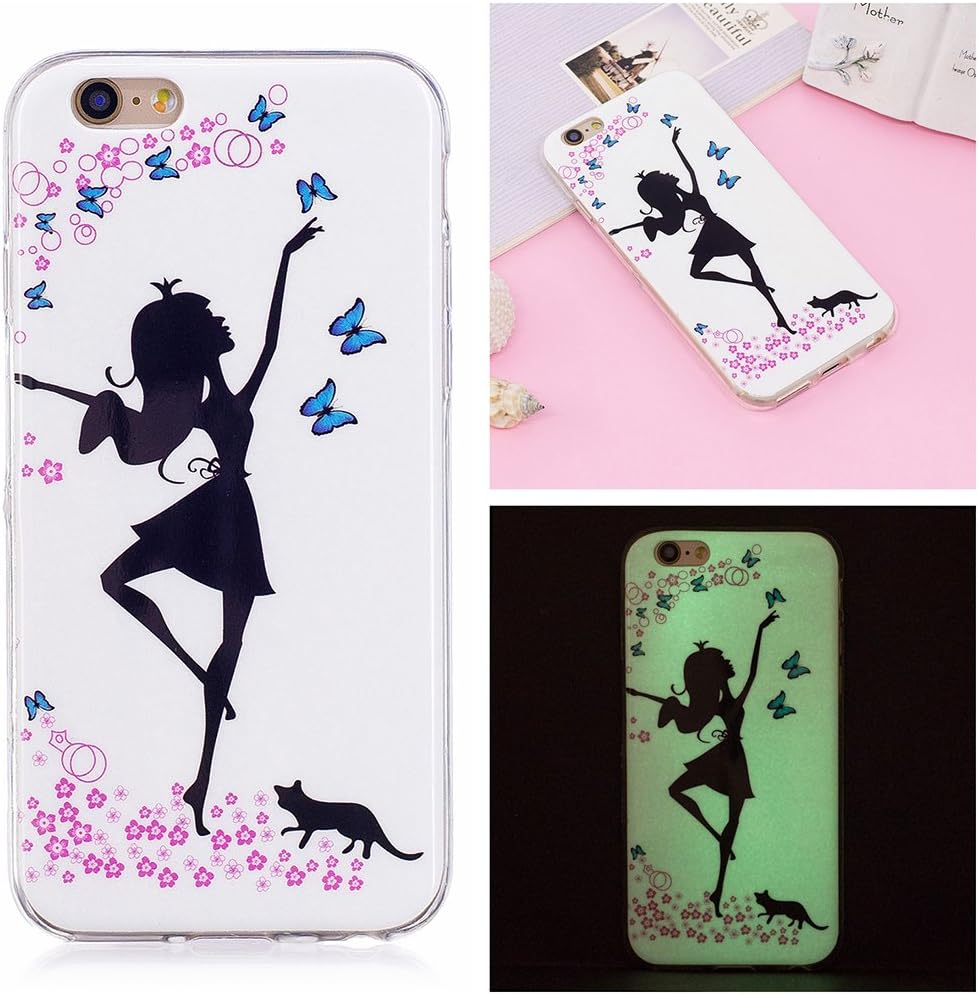 iPhone 6S Plus Luminous Case, Yunbaozi iPhone 6 Plus Case New Pattern Soft Silicone Case Transparent Protective Cover Flexible Smooth Skin TPU Rubber iPhone 6 Plus /6S Plus - Dancing Girl