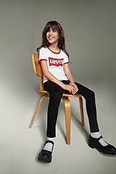Levi's Little Girls' Batwing T-Shirt, White Ringer, 5