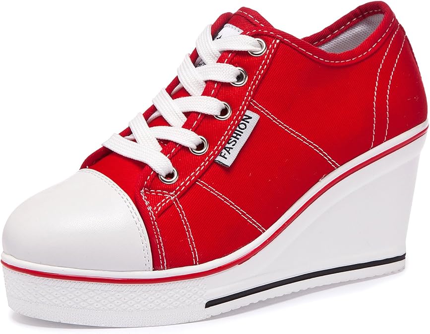 platform white canvas sneakers