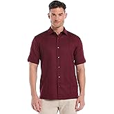 Cubavera Men's Linen Blend Guayabera Short Sleeve Button-Down Shirt (Available in Big & Tall)