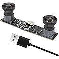 MMlove USB Stereo Camera 1080P 60FPS Synchronous Dual Lens 4MP Camera Module 3D Webcam 115° Viewing Angle Lightburn Webcam Plug & Play for VR Face Recognition Streaming,PC/Laptop/Raspberry Pi