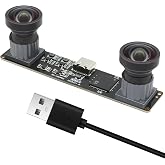 MMlove USB Stereo Camera, 4MP 1080P 60FPS Synchronous Dual Lens Module | 3D Webcam 115&deg; Viewing Angle Lightburn Webcam Plug &amp; Play for VR Face Recognition Streaming,PC/Laptop/Raspberry Pi