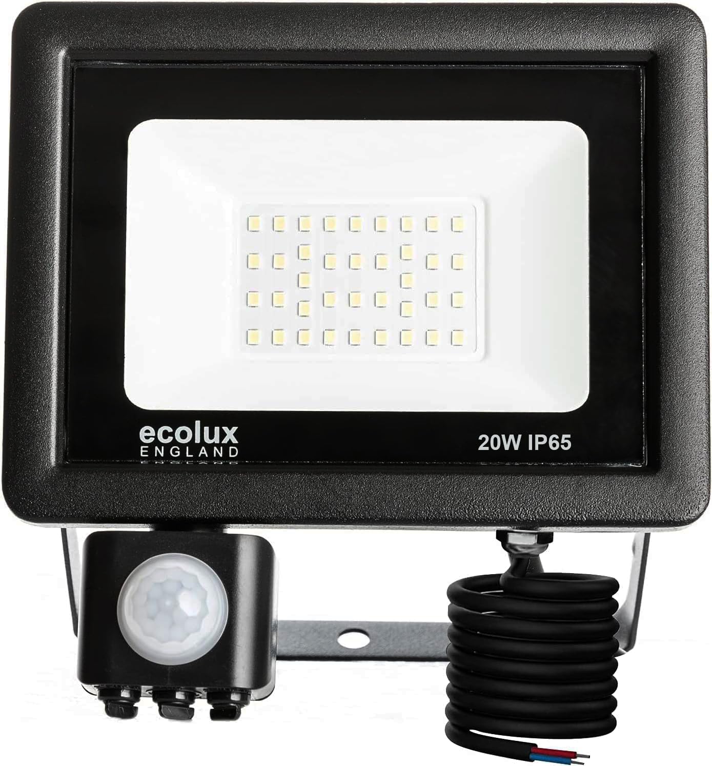 Body-Plus 20W LED Floodlight - IP65 Outdoor Security Lights with PIR LED Floodlight- 6000k Super Bright Security Flood Lights Outdoor Motion Sensor for Garage, Backyard, Garden, [Energy Class A++]