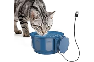 PETLESO Indoor Pet Heated Water Bowl, Cat Thermal Bowl in Winter, 600ML Hanging Small Dog Heating Water Bowl for Pet Crate, Indoor USB Portable Warm Dish for Dogs Cats Rabbits Birds, Blue