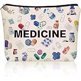 Girlly Medicine Makeup Bag Gifts: Colorful Medical Themed Cosmetic & Toiletry Organizer Pouch For Teen Girls & Women Doctor Nurse Healthcare.Ideal Gift For Travel, Birthdays, & Christmas.