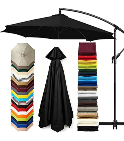 Bayside21 Replacement Umbrella Canopy for 11ft 8 Rib Outdoor Patio, Hanging Market Outdoor Patio Shades Ribs Length 64