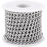 Pandahall 16.4 Feet Silver Aluminum Curb Chains 7x5x1.5mm Metal Craft Chains Unwelded Jewelry Link Chains for Jewelry Making Necklace Bracelet
