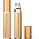 kuangre 10ml Perfume Atomizer Travel Refillable, Glass liner filled perfume bottle, Mini Cologne Dispenser, Portable Sprayer Pocket Size for Women Men Cruise Car Trip Gift 0.34oz (Gold)