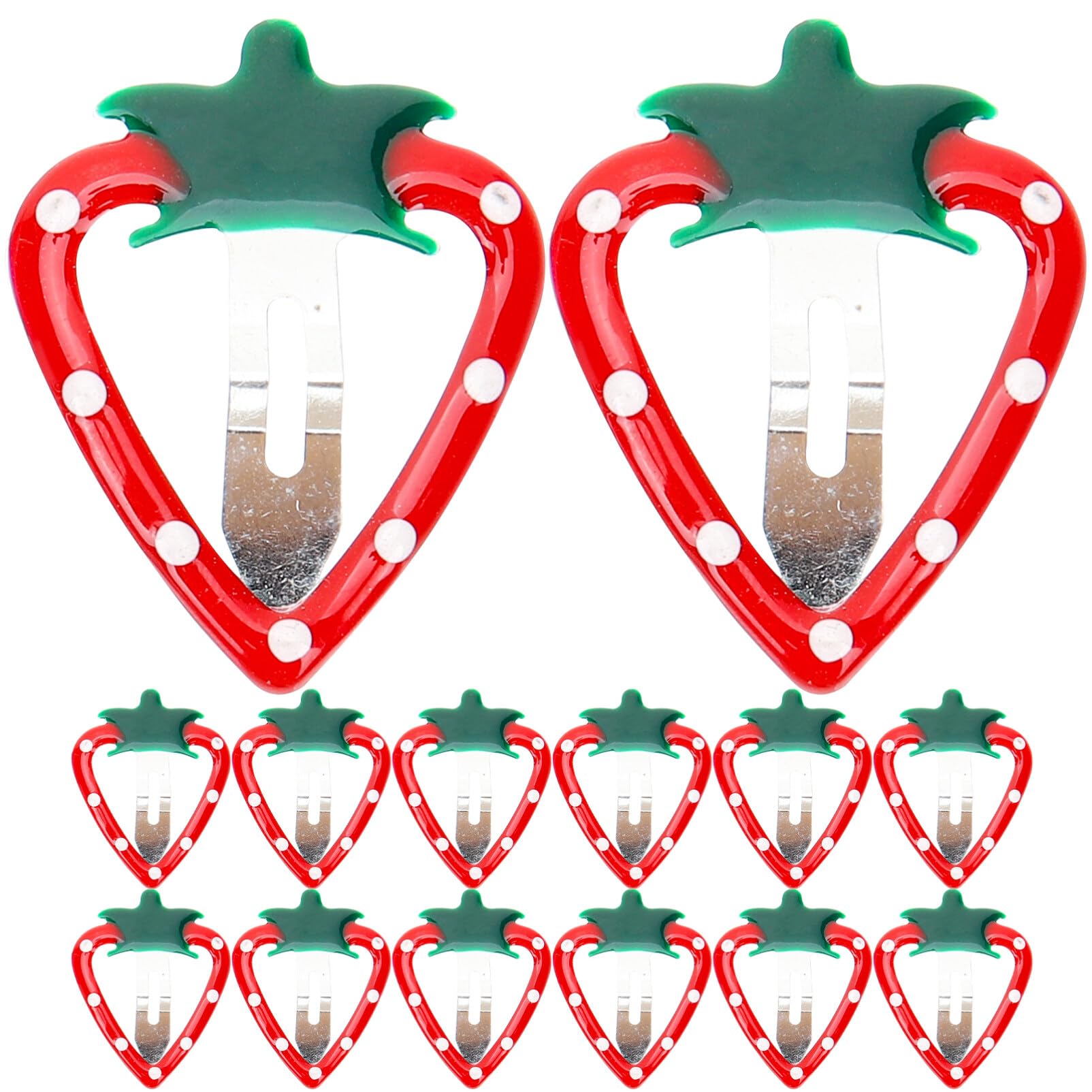 minkissy Strawberry Hair Clips for Baby Girls Fruit Hair Accessories Cute Kawaii Hairpins Secure Grip Clips for Little Girls Ponytail Bangs Styling