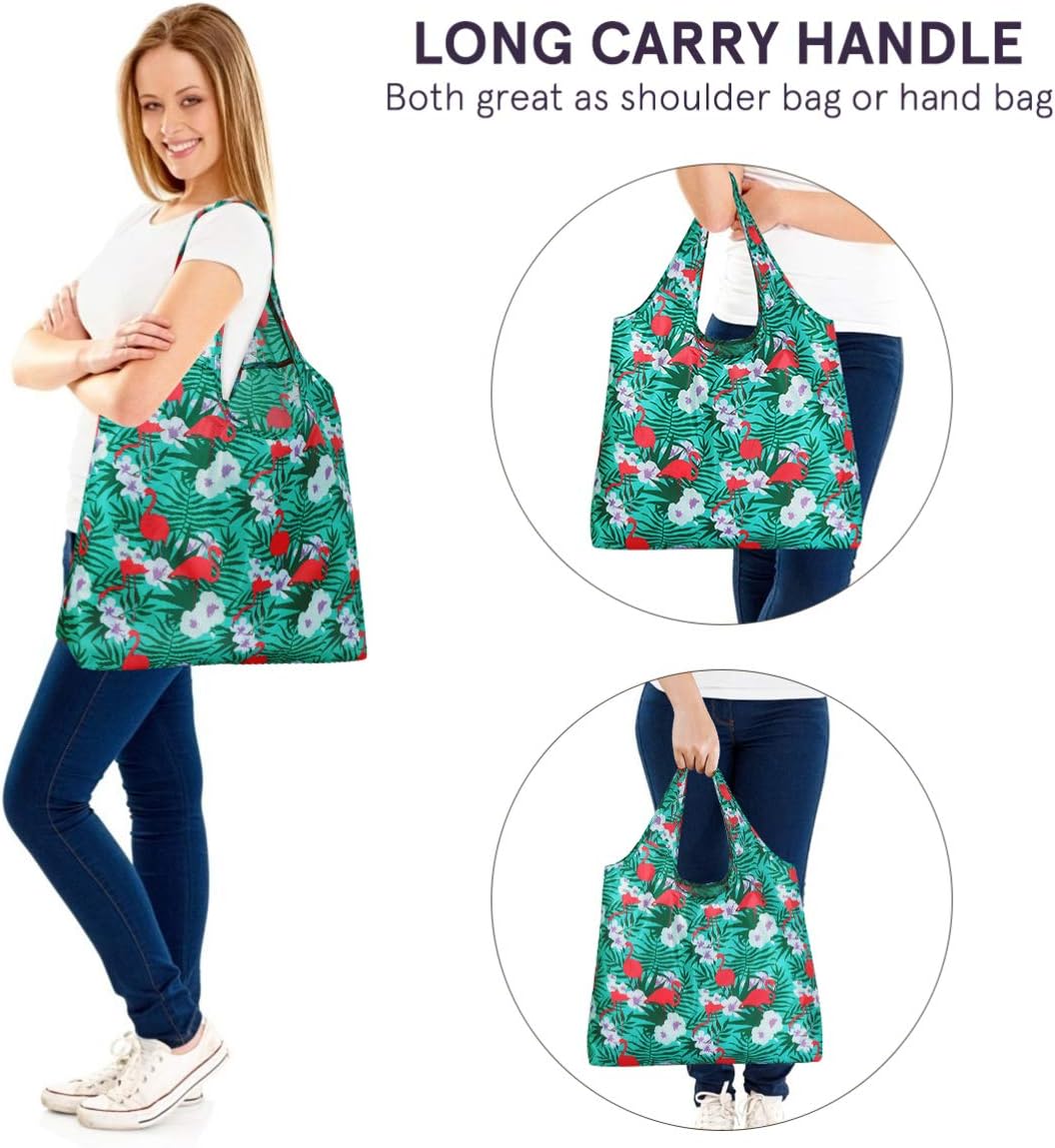 VALICLUD 3pcs Folding Shopping Bag Reusable Grocery Bags Eco-friendly Portable for Shopping Traveling, As Shown - Image 5