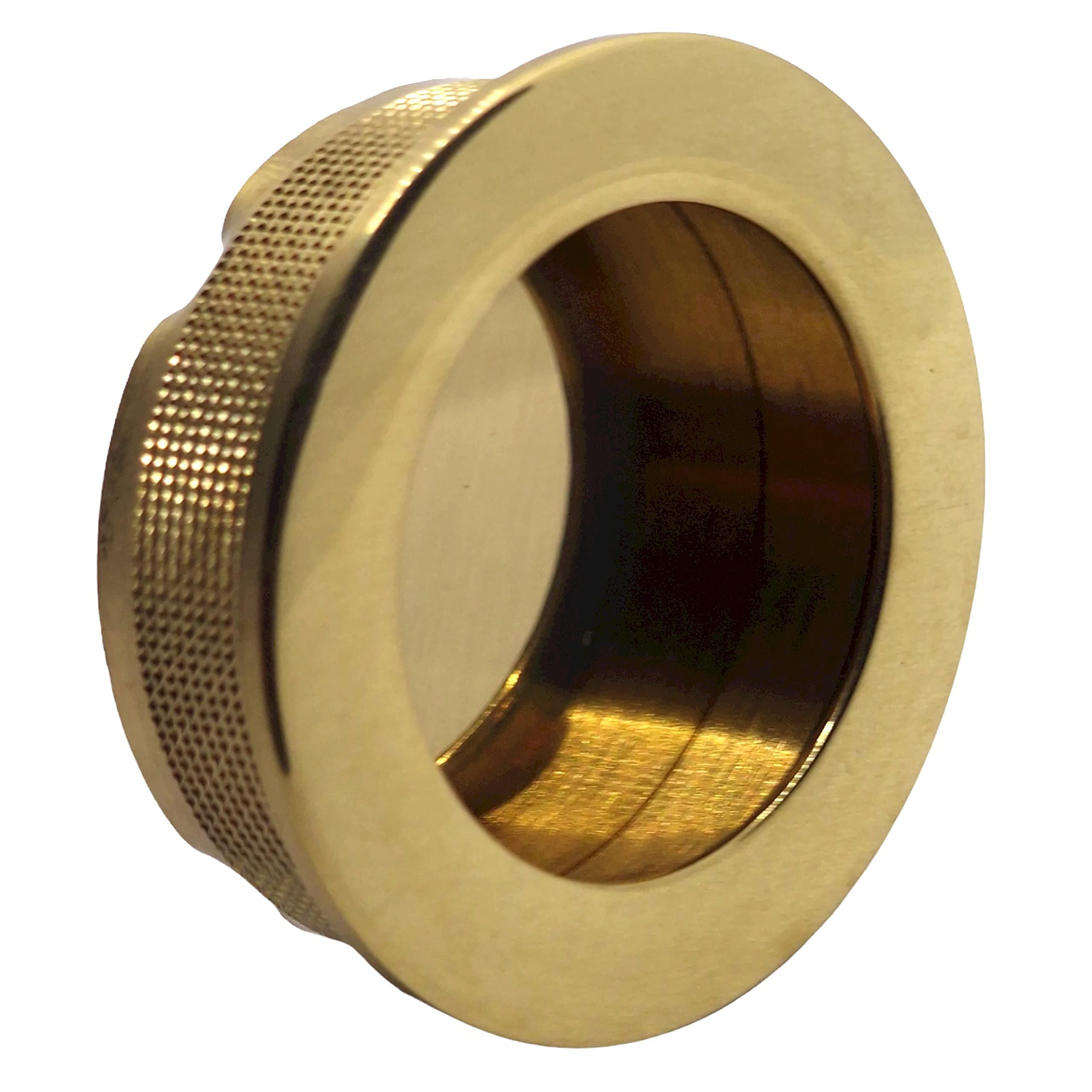 Universal Hardware Finger Pulls Handle Recessed Edge Flush Fitting Pocket Insert Wardrobe Sliding Doors 30mm (Polished Brass)