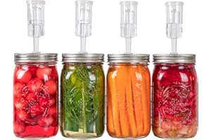 Jillmo Fermentation Kit, Stainless Steel Fermenting Kit for Wide Mouth Mason Jars (NO Jars)