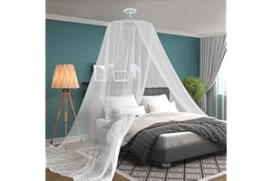 Daksha Mosquito Net for Bed, White Princess Bed Canopy for Girls, Hanging Bed Net, Dome Mosquito Netting Bed Tent, Room Decor for Kid and Adult Beds