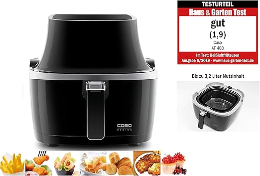 Caso AF 400 Freidora de aire caliente, acero inoxidable, Negro: Amazon.es: Hogar