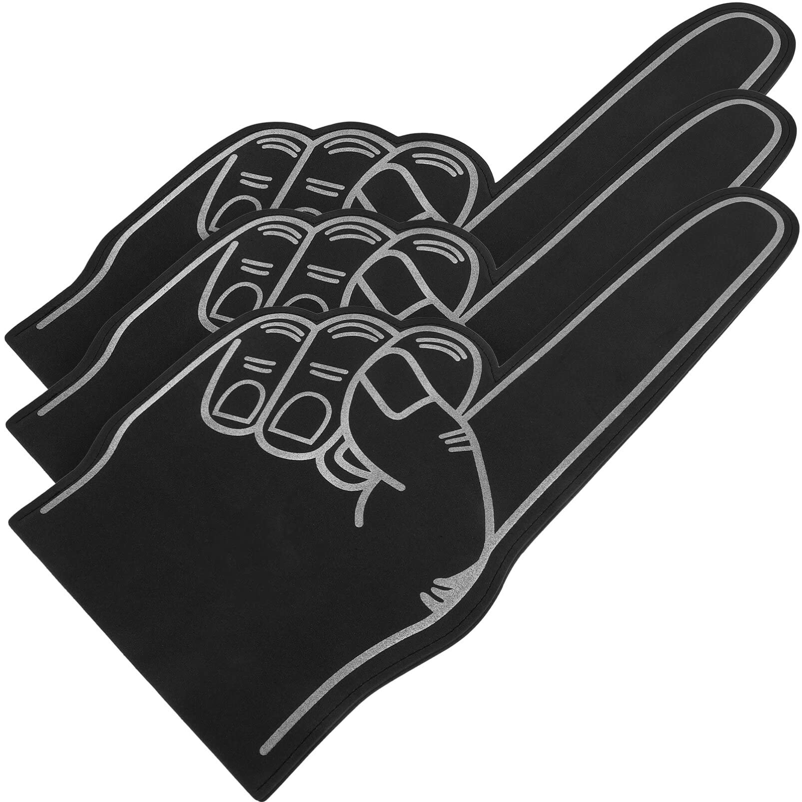Toddmomy Foam Finger Covers 3-Pack Lightweight Foam Hands Cheerleading Props for Sports Events Parties and Team Spirit Noise Makers