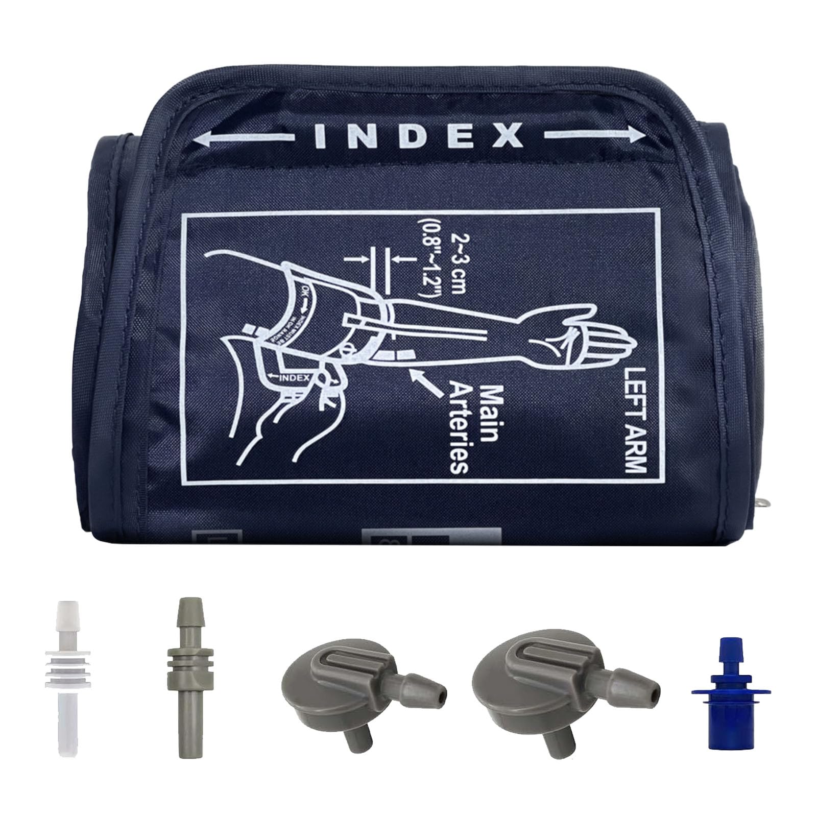 Blood Pressure Cuff,Extra Large Blood Pressure Cuff Includes 5 Universal Interface, Adjustable 22-52CM XL Blood Pressure Cuff for Big Arms Compatible with BP Monitors(Dark Blue)