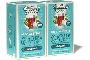 Southern Breeze Cold Brew Sweet Tea Original Iced Tea with Black Tea and Zero Carbs Zero Sugar, 20 Individually Wrapped Tea Bags (Pack of 2) Southern Sweet Tea Iced Tea Beverage