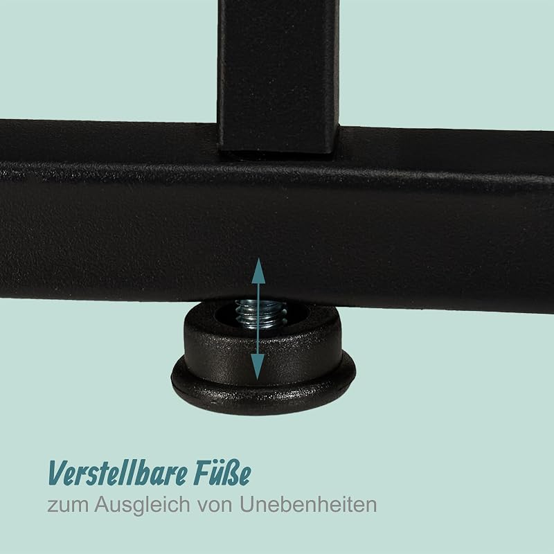 Satztisch 2er Set, Industrial Design, 65 cm & 75 cm, Holzoptik & Metall, eckige Beistelltische, braun/schwarz