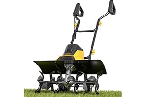 EVEAGE 18-Inch 13.5AMP Rototiller for Garden Corded Electric Tiller Machine 4'' - 8'' Farm Tilling Depth, Foldable Handle 6x4 Tines with Adjustable Wheels