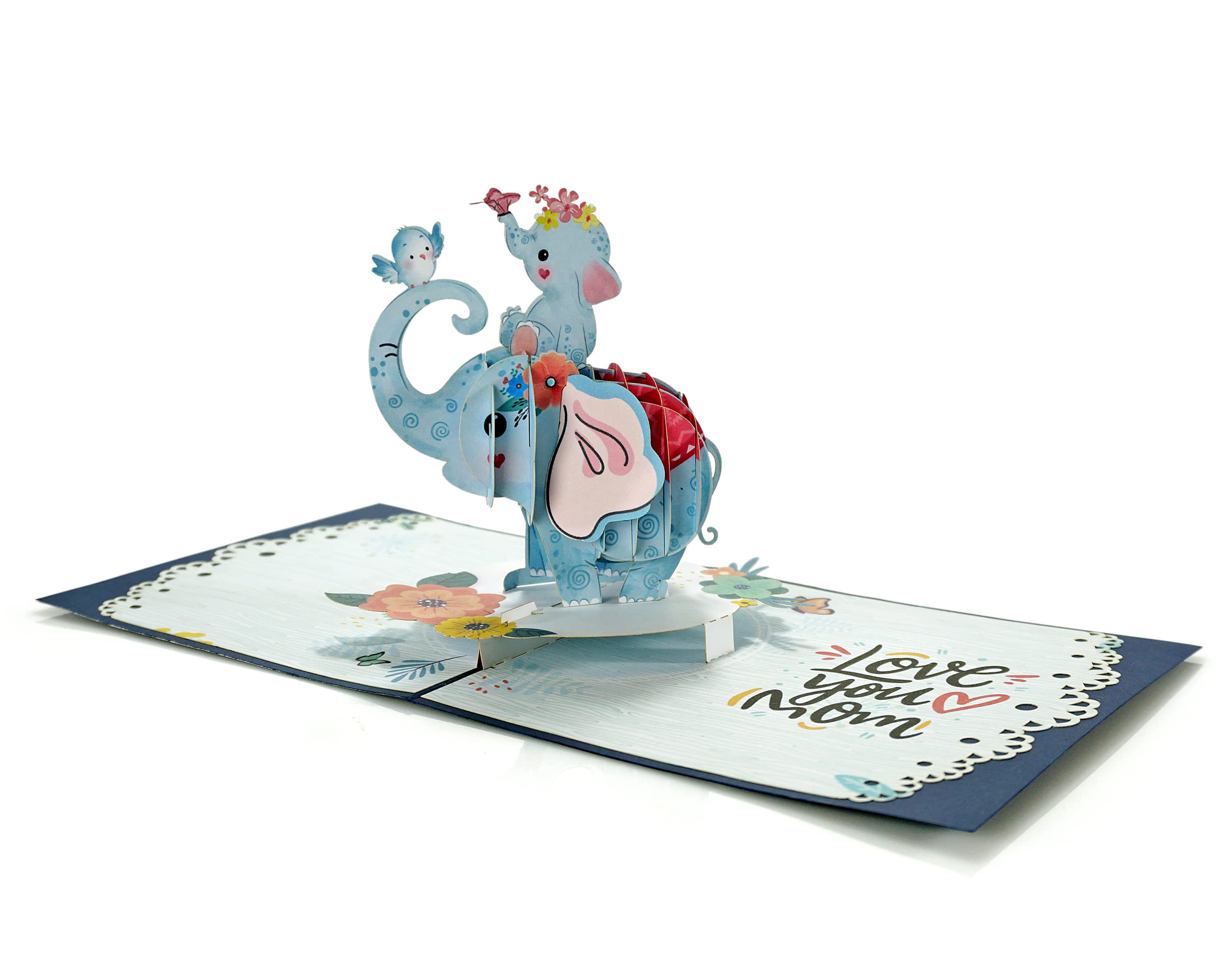 Elephant Mommy and Baby 3D Pop Up Card.Mother’s day collection. Sweet Surprise gift for first time Mothers, Daughter, Wife, Girlfriend. Perfect for Mother’s Day, Birthday’s,Thank you.15cmx15cm