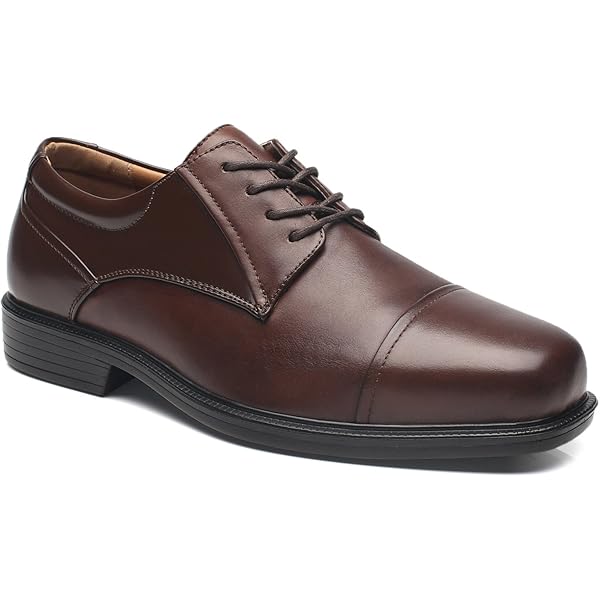 wide brown dress shoes Santimon Brown Dress Shoes for Men Thick Sole Derby Shoes Business Formal  Shoes for Wedding Formal Occasions US 12