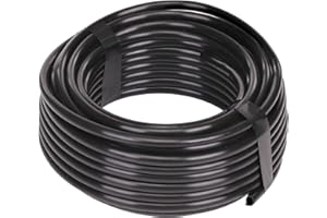 Raindrip 016005P 1/4-Inch Drip Irrigation Supply Tubing, 50-Foot, for Irrigation Drippers, Drip Emitters, and Drip Systems, Black Polyethylene