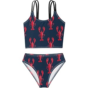 Fisyme Girls Swimsuit 2 Piece Bikini Sets Bathing Suit Girl Summer Two-Piece Swimwear