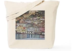 CafePress Klimt Malcesine On Lake Garda Tote Bag Natural Canvas Tote Bag, Reusable Shopping Bag