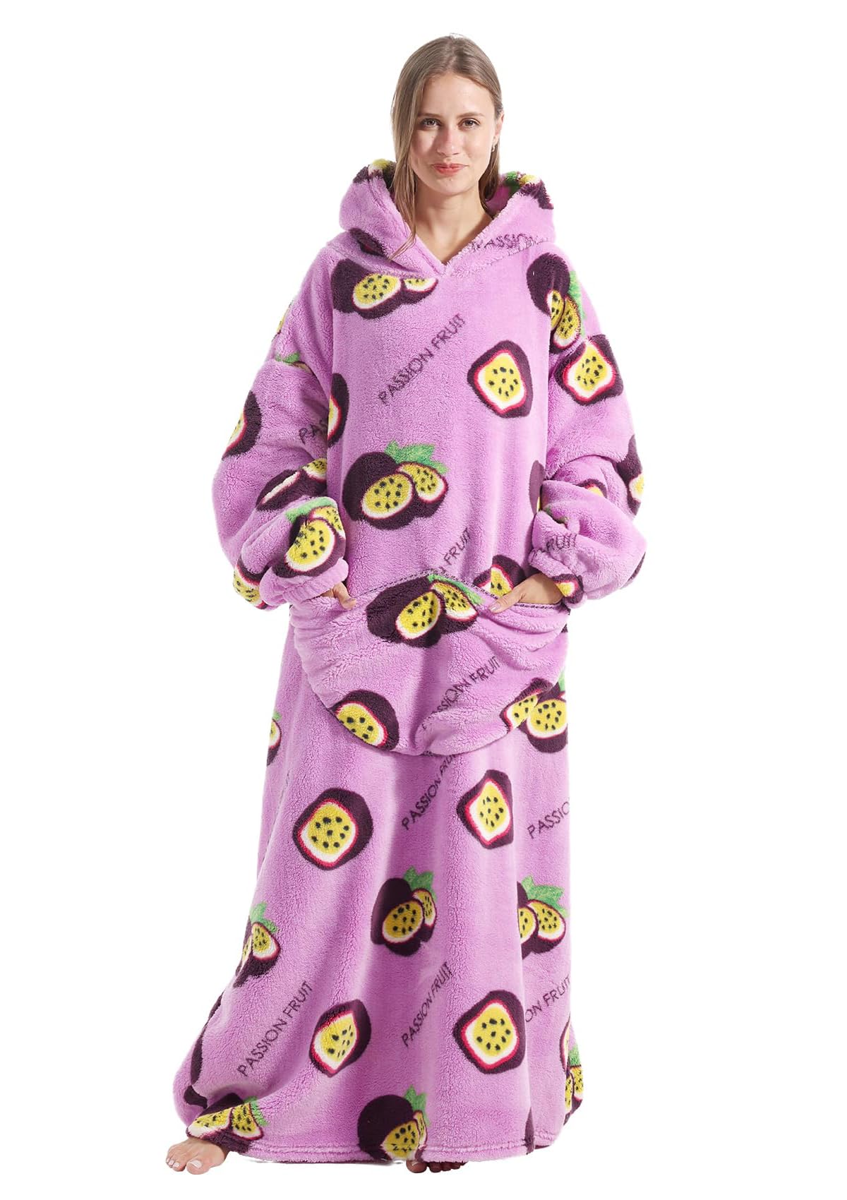 Oversized Blanket Hoodie for Women and Men - Sherpa Fleece Thick Warm Hoodie with Giant Pocket Super Cozy Wearable Blanket Hoodie for Teens