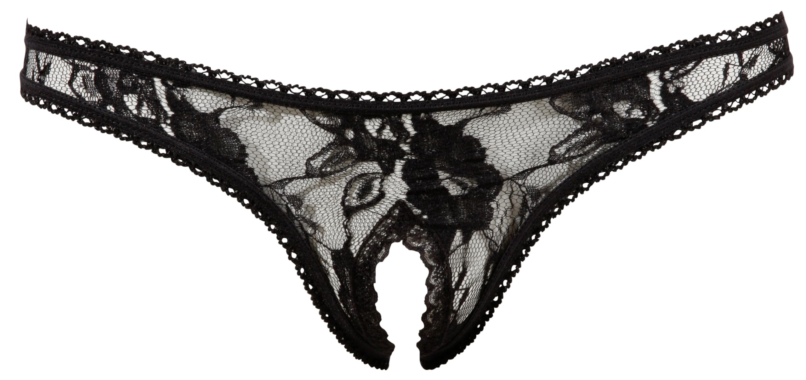 Cottelli Collection Medium Black Crotchless String