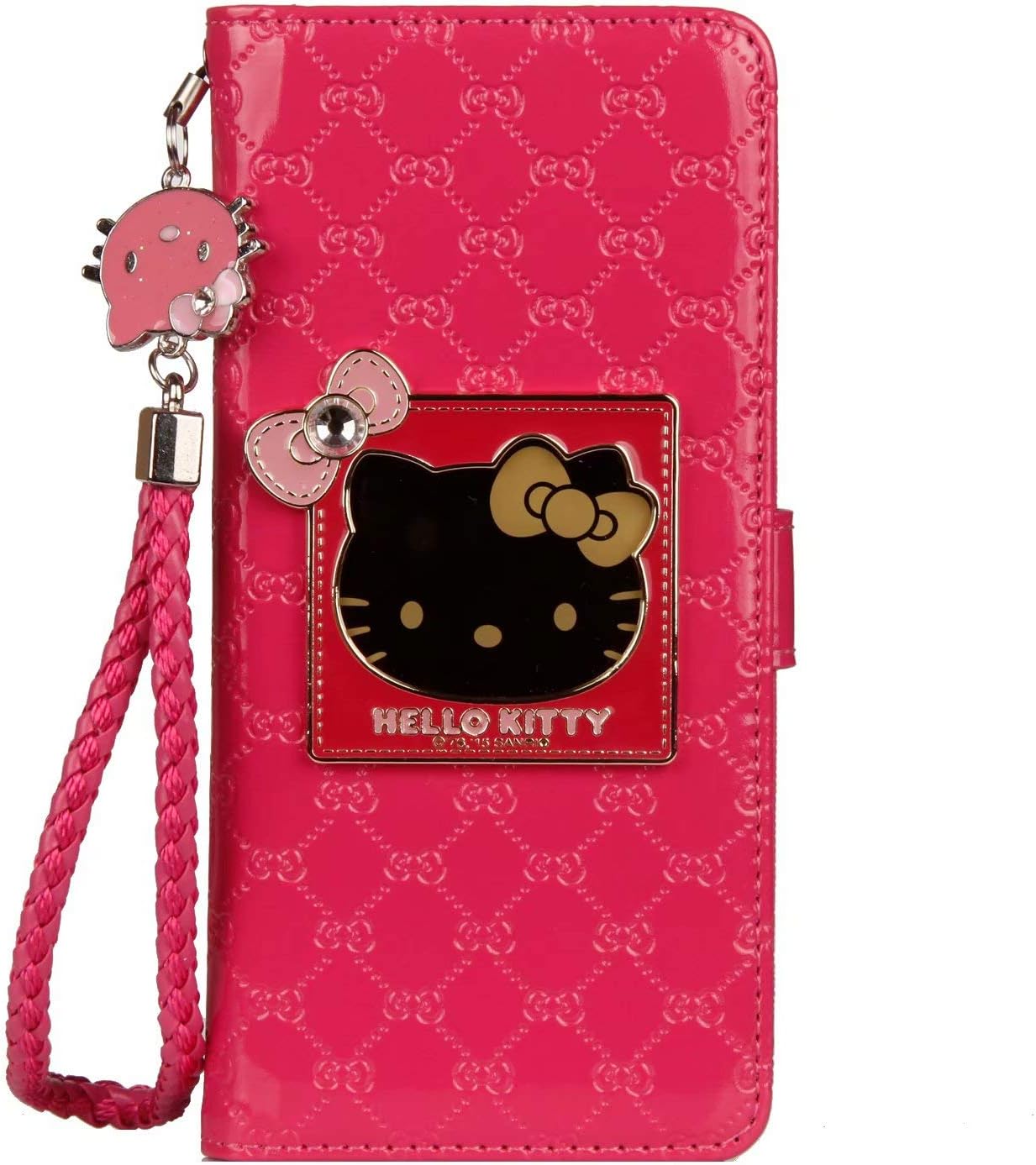 Galaxy Note 10+ Plus Hello Kitty Wallet Case,Bling Mirror Bowknot PU Leather Purse Card Slot Pouch Flip Cover Kickstand Case for Girl Woman Lady (Hot Pink,for Samsung Galaxy Note 10+ Plus)
