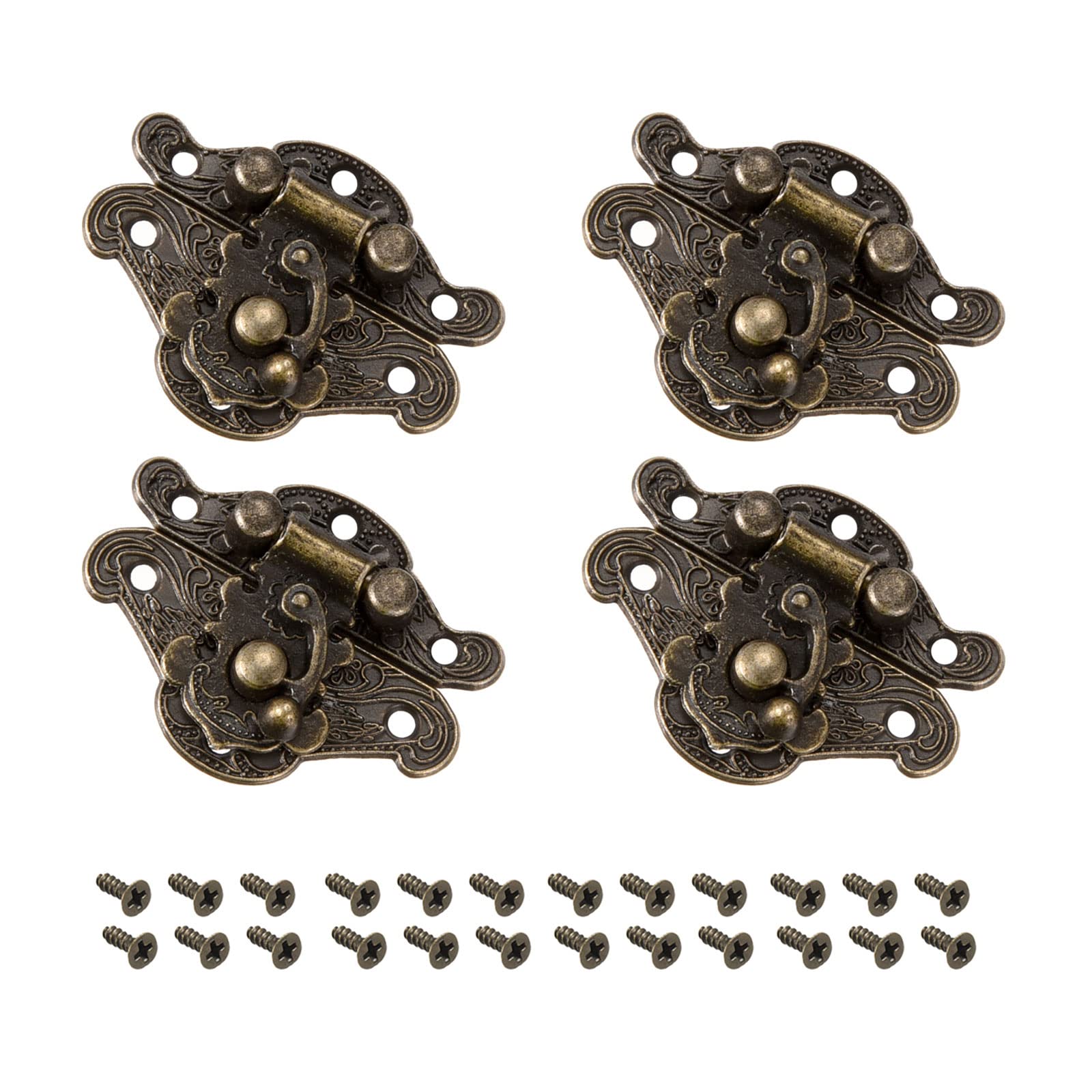 METALLIXITY Toggle Catch Lock (38mm x 30mm) 4Pcs, Zinc Alloy Hasp Latches - for Cabinets Boxes Suitcases, Bronze Tone
