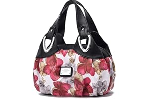 NICOLE & DORIS Ladies Fashion Handbags Elegant Top-handle Bags for Women Floral Shoulder Bags PU Leather