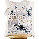 WZMPA Funny Whale Tote Bag Orca Lover Gift Killer Whale Reusable Grocery Bag Orcinus Orca Merchandise