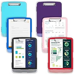 6 Pack Large Plastic Clipboard with Storage Plastic
