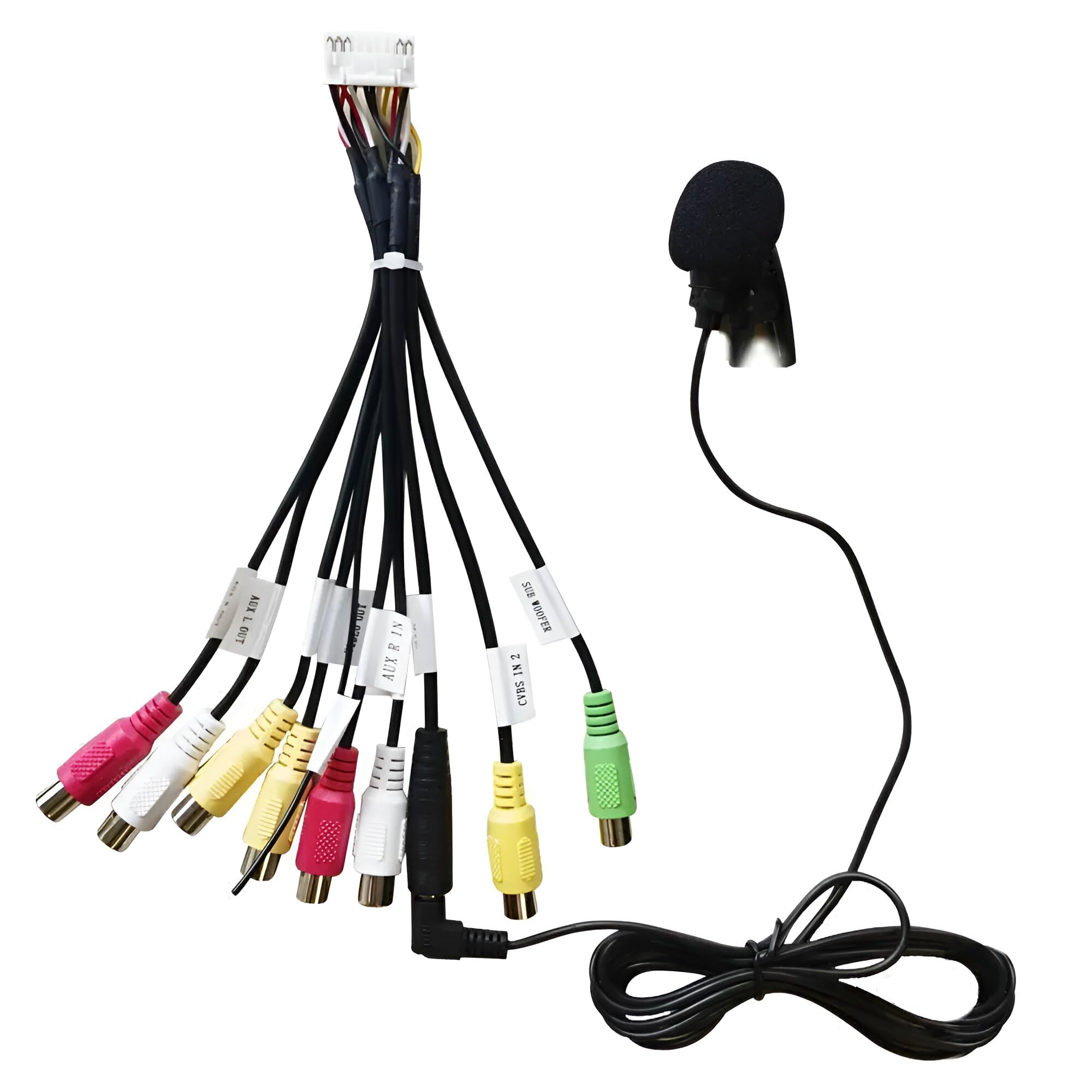 Sound-way Wiring Connector Adapter Cable Interface Wiring Connector Adapter Cable 20 Pin Outputs AV Inputs Subwoofer RCA + Microphone