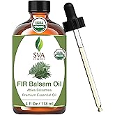 SVA Fir Balsam Essential Oil Organic – 4 Fl Oz – 100% Natural Organic Fir Oil - for Diffuser, Hair Care, Face, Skin Care, Aro