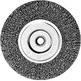 OSFTBVT 6in Wire Wheel Brush for Bench Grinder, Coarse Crimped Steel-1pcs | Carbon Steel Wire 0.012" Thickness，1/2" &amp; 5/8" Arbor， for Bench Top Table Grinder, Rust Removal Paint Cleaning