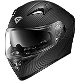 KYPARA Full Face Motorcycle Helmet with Internal Tinted Visor & DOT Approved for Moped ATV Cruiser Scooter (Matt Black, Large)