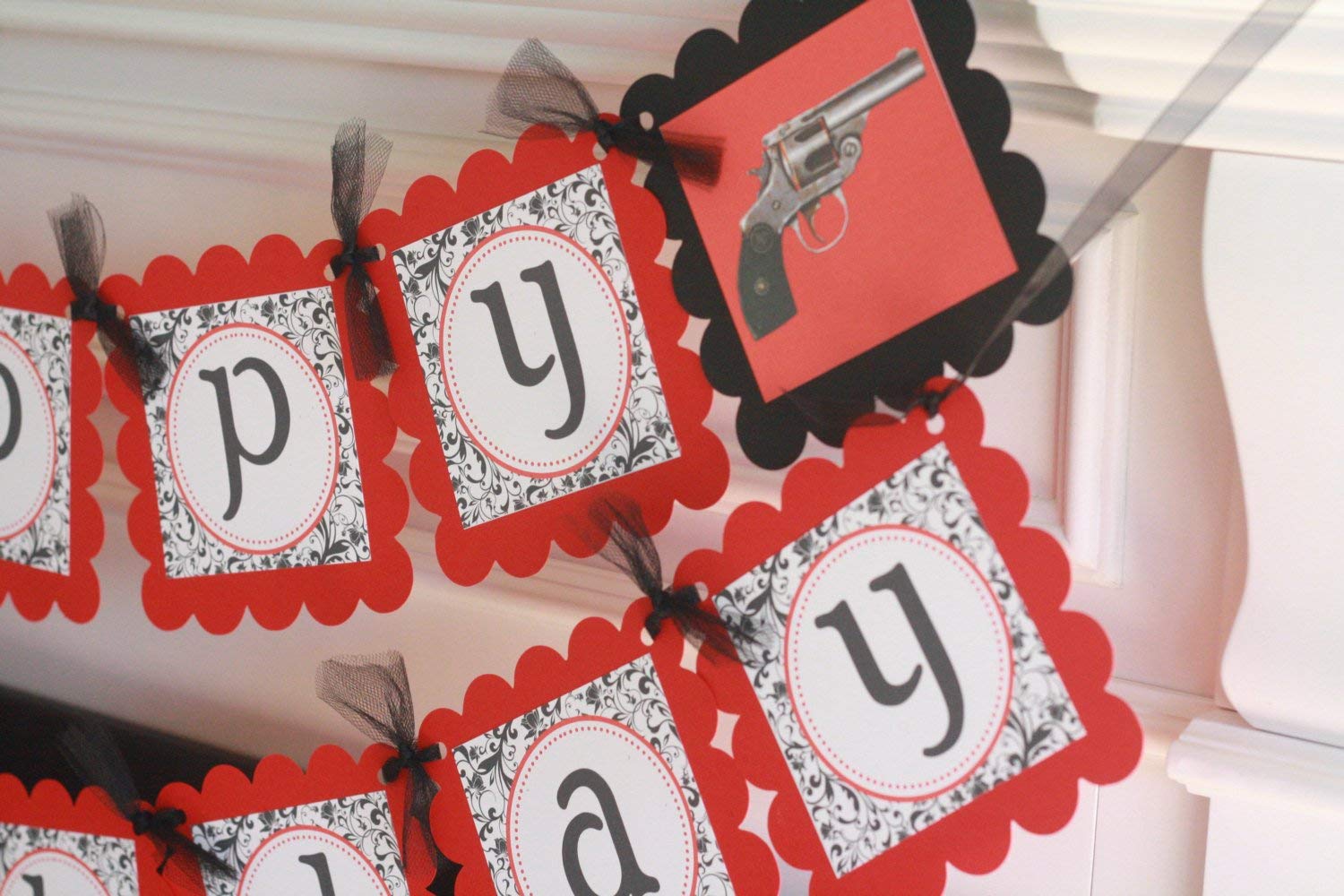 Amazon Com Happy 65th 50th 65th 30th Birthday Red Black Damask