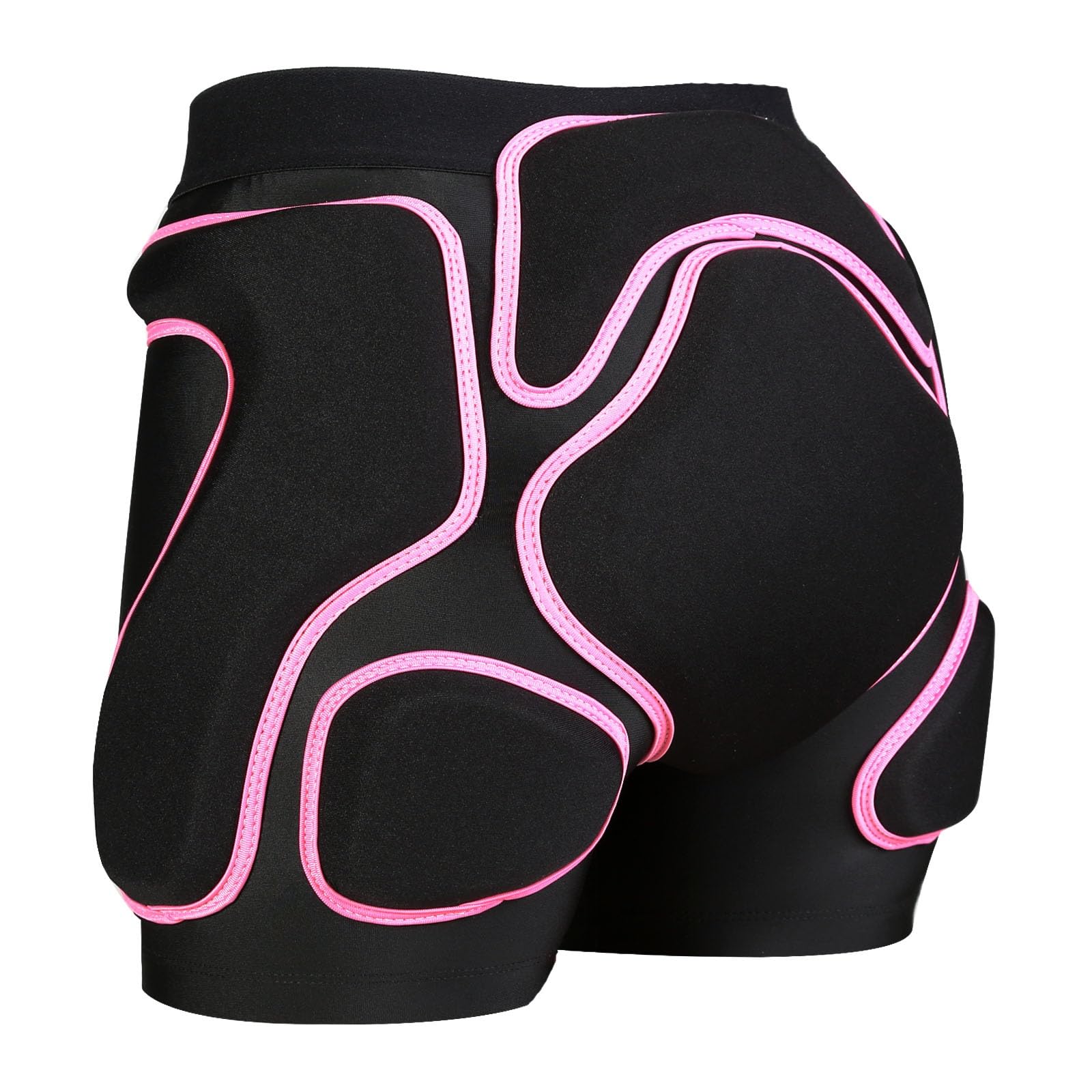 Photo 1 of 3D Protection Padded Shorts, Hip Butt Tailbone Crash Pad Pants, Impact Protective Gear for Figure Skating Snowboarding Ski Roller Skateboard (Pink, XX-Small)