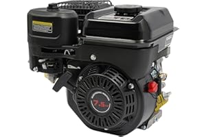 CUBELLIN 212cc Gas Engine 7.5 HP 4-Stroke Small Engine with Single Cylinder Air Cooling System 3600 RPM Go Kart Engine Motor Hand Pull Start Motor for Water Pumps, Generators, Karting