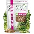 Nature Jim's Sprouts Salad Mix – Broccoli, Alfalfa, Clover, Radish, 1lb | Organic, Non-GMO Microgreen Seeds - Fast-Growing, I