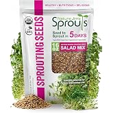 Nature Jim's Sprouts Salad Mix &ndash; Broccoli, Alfalfa, Clover, Radish, 1lb | Organic, Non-GMO Microgreen Seeds - Fast-Growing, Ideal Sprouting Seeds for Fresh &amp; Nutritious Indoor/Outdoor Home Gardening