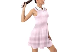 FKEEP Women's Tennis Golf Dress Sport Activewear Workout Athletic Zipper V-Neck with Shorts and Pocket